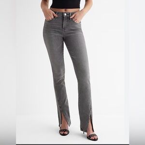 EXPRESS Mid Rise Gray Wash Skyscraper Jeans